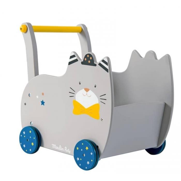 Carrello Primi passi con portagiochi - Gatto