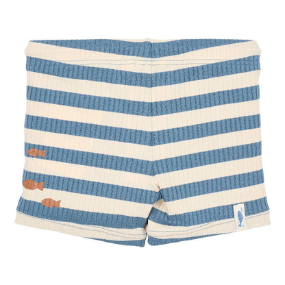 Costume da Bagno 'Ocean Blue Stripes' (Tessuto a Costine Tinto in Filo)