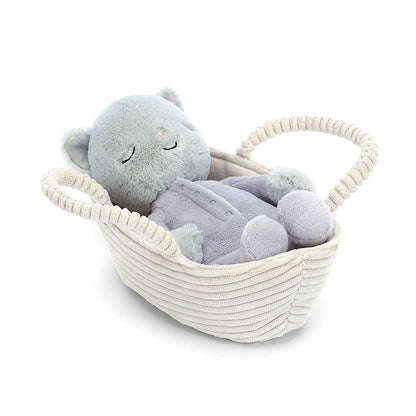 Peluche morbido Gattina nel cestino