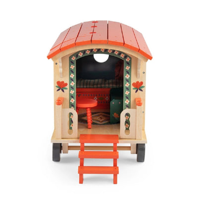 Grande Roulotte delle Bambole in Legno con Accessori