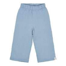 Pantaloni a Gamba Larga in Cotone Biologico Effetto Stropicciato - Denim Blue