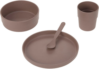 Set piatti 4 pezzi - Ciotola, piatto,bicchiere e cucchiaio