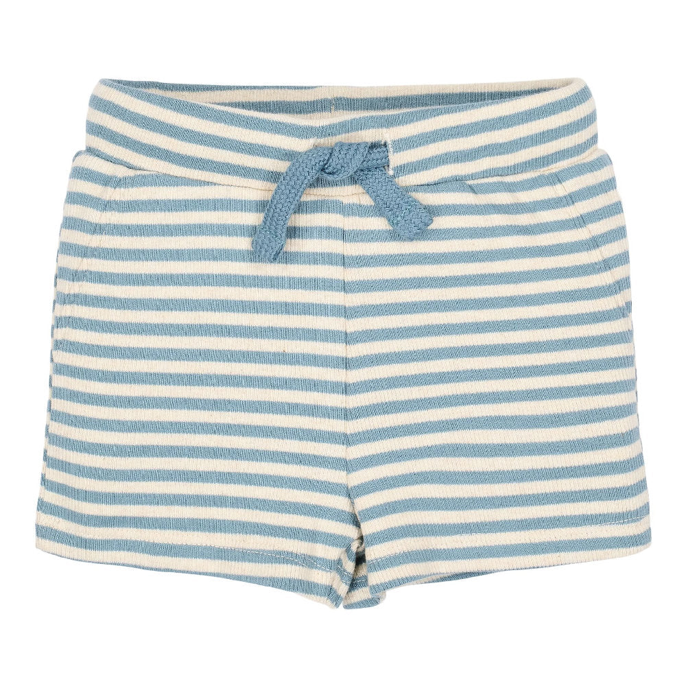 Pantaloncini Corti a Righe a Costine in Cotone Biologico