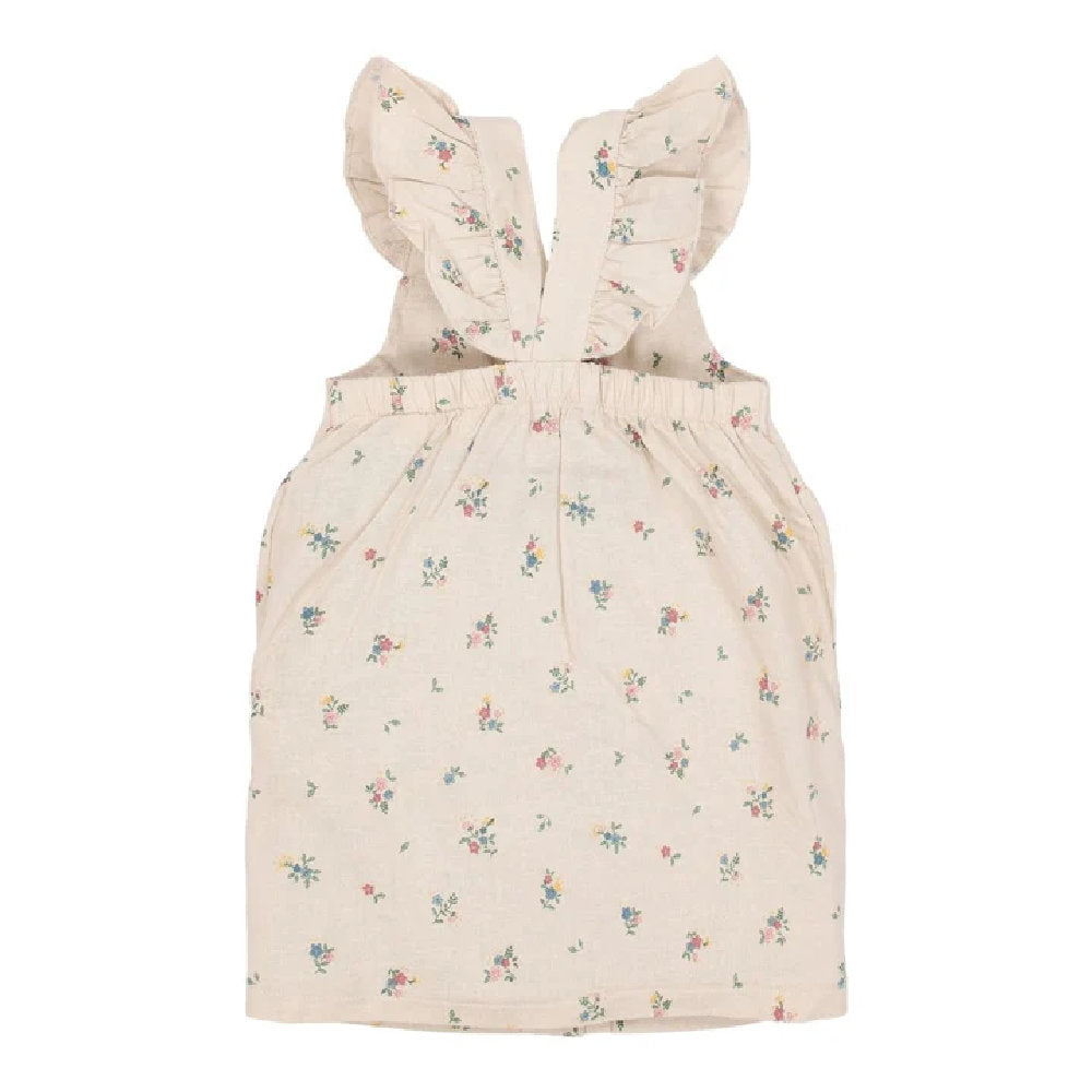 Vestito Estivo Smanicato Bambina in Cotone Biologico Effetto Lino - Fairy Bloom