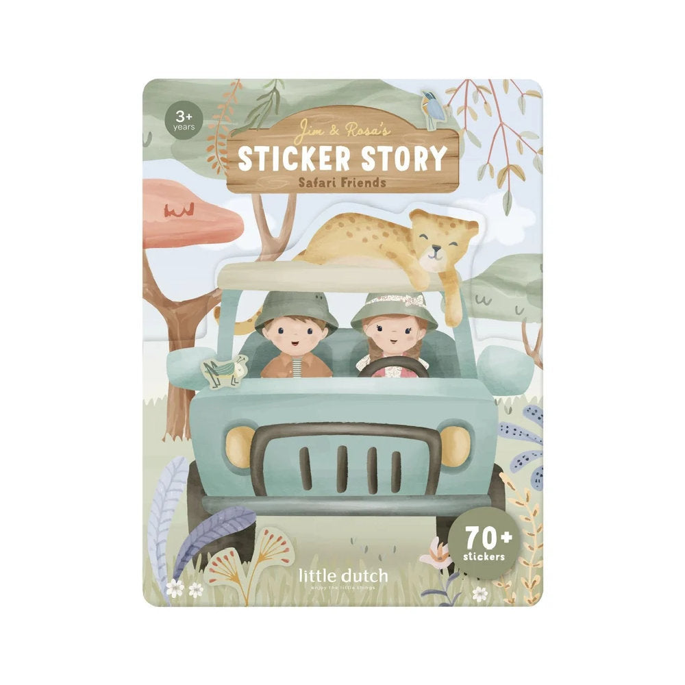 Libro di Scenario con Adesivi 'Safari Friends' Little Dutch (3+ Anni)