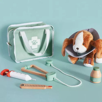 Valigetta del Veterinario in Legno FSC® 'Clinica degli Animali' (16 Accessori)