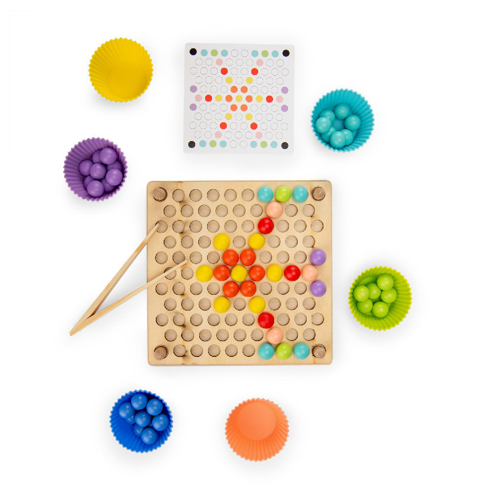 Gioco Educativo dei Colori con Perline in Legno e Schede