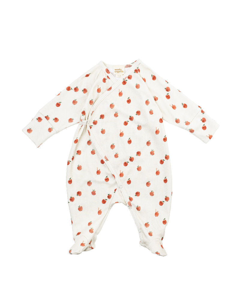 Tutina Neonato a Incrocio Kimono in Cotone Biologico Interlock
