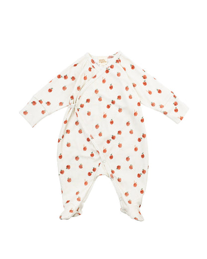 Tutina Neonato a Incrocio Kimono in Cotone Biologico Interlock