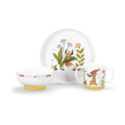 Set di stoviglie in porcellana - trois petits lapins