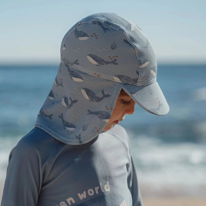 Cappellino Parasole da Bagno 'Ocean Splash' (Protezione UPF40+ e Coprinuca)