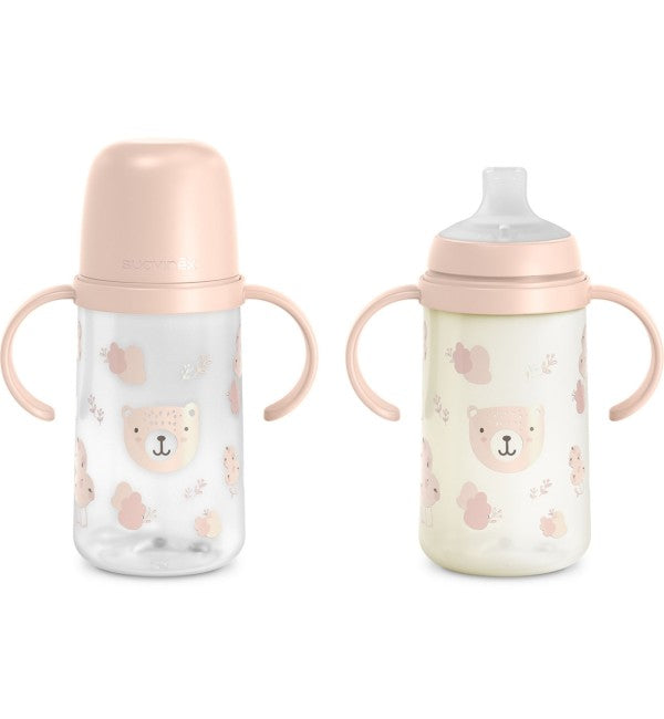 Biberon con Manici Fosforescenti Suavinex Wild&Free - Dai 4 mesi