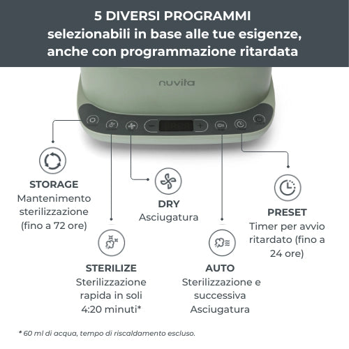Sterilizzatore con asciugatura 2 in 1 SteriDry