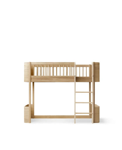 Lettino a soppalco basso in Legno di Betulla - Wood Mini+ Low Loft Bed