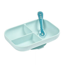 Set piatto 3 scomparti con ventosa + cucchiaino - 100% Silicone alimentare