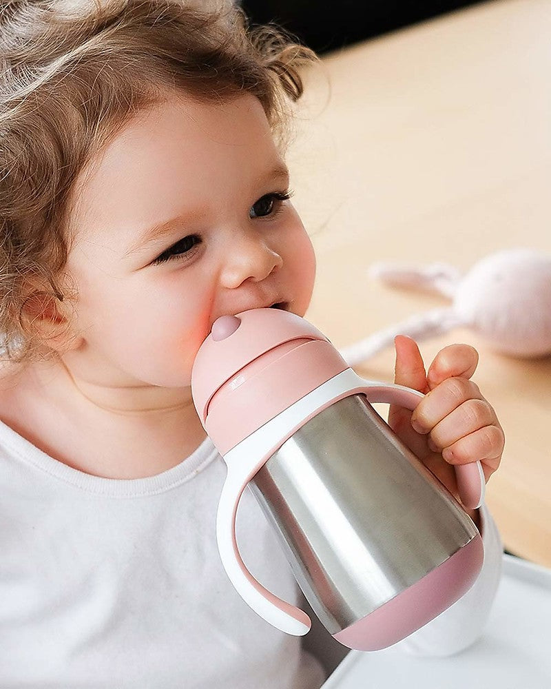 Tazza con cannuccia e manici in acciaio - 250ml