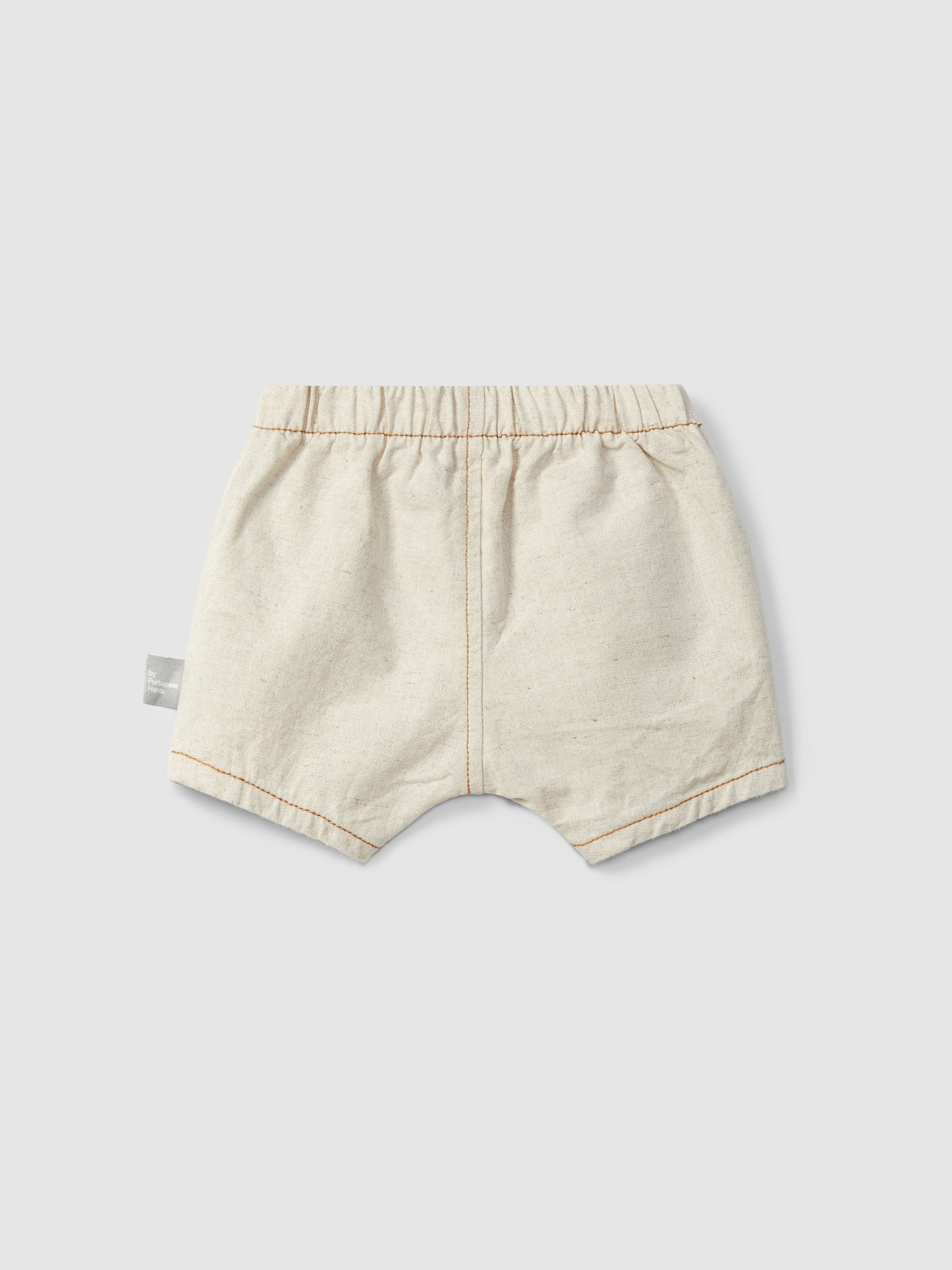Shorts Pull-up in Canvas di Cotone e Lino - Stile Organico
