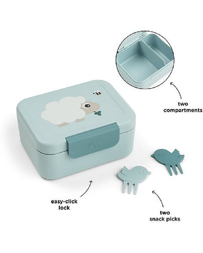 Snack Box Portapranzo per Bambini con Divisorio e Mini-Forchettine