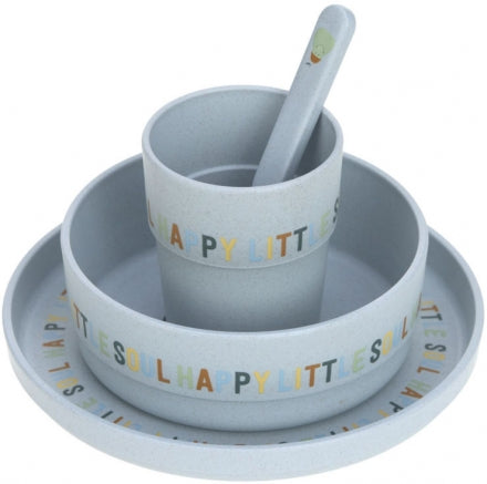 Set piatti 4 pezzi - Ciotola, piatto,bicchiere e cucchiaio