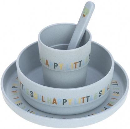 Set piatti 4 pezzi - Ciotola, piatto,bicchiere e cucchiaio