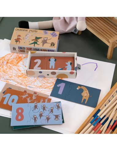 Puzzle educativo muratori - Impara a contare