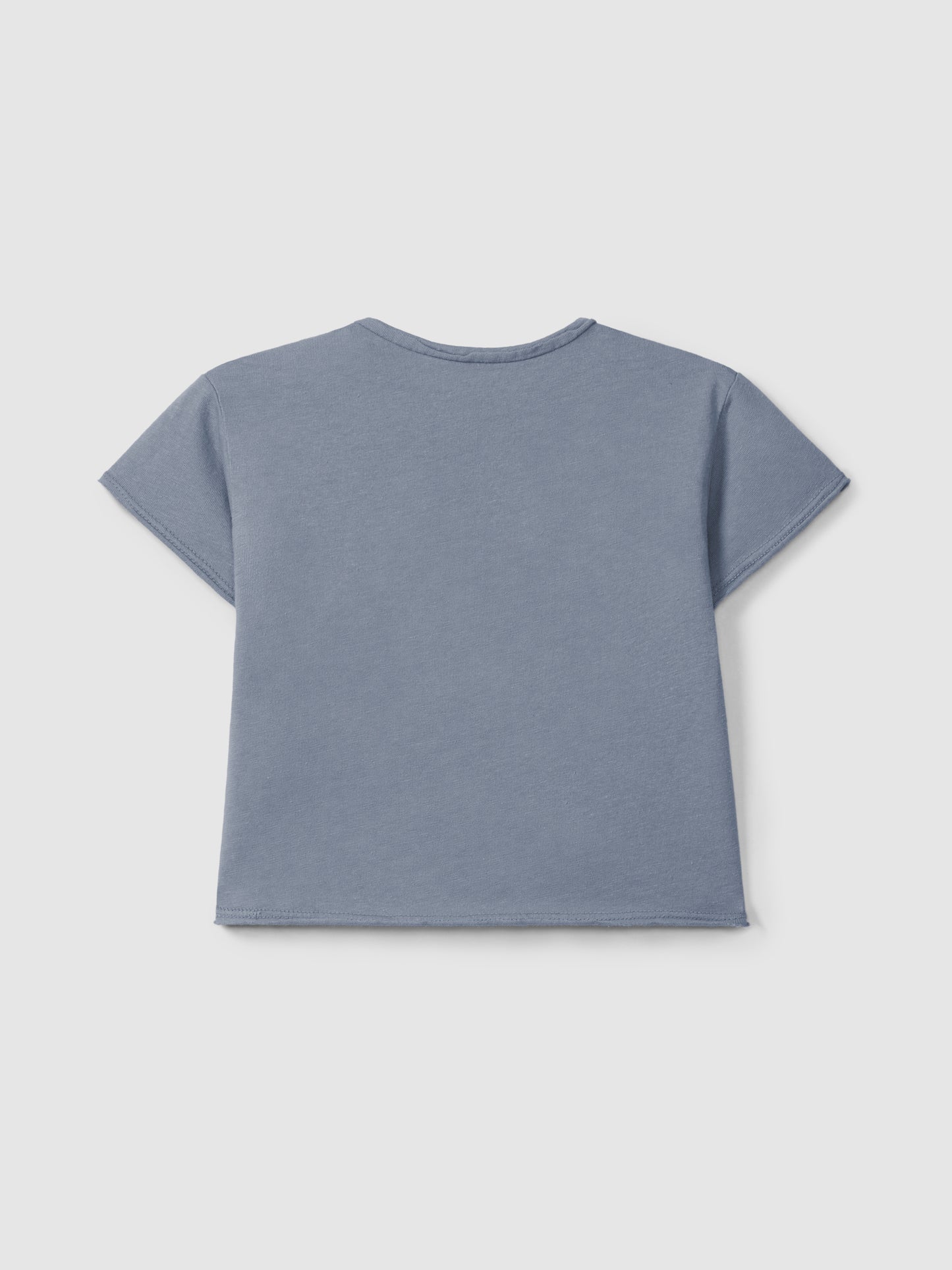 T-shirt in Jersey di Cotone con Ricamo e Bottoni in Legno