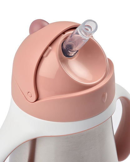 Tazza con cannuccia e manici in acciaio - 250ml