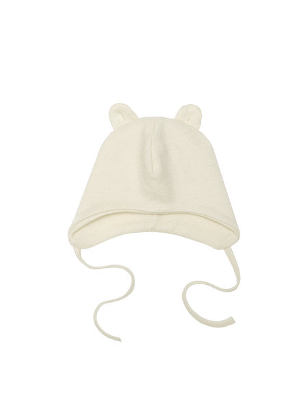 Cappello in lana merino/seta con orecchie Teddy