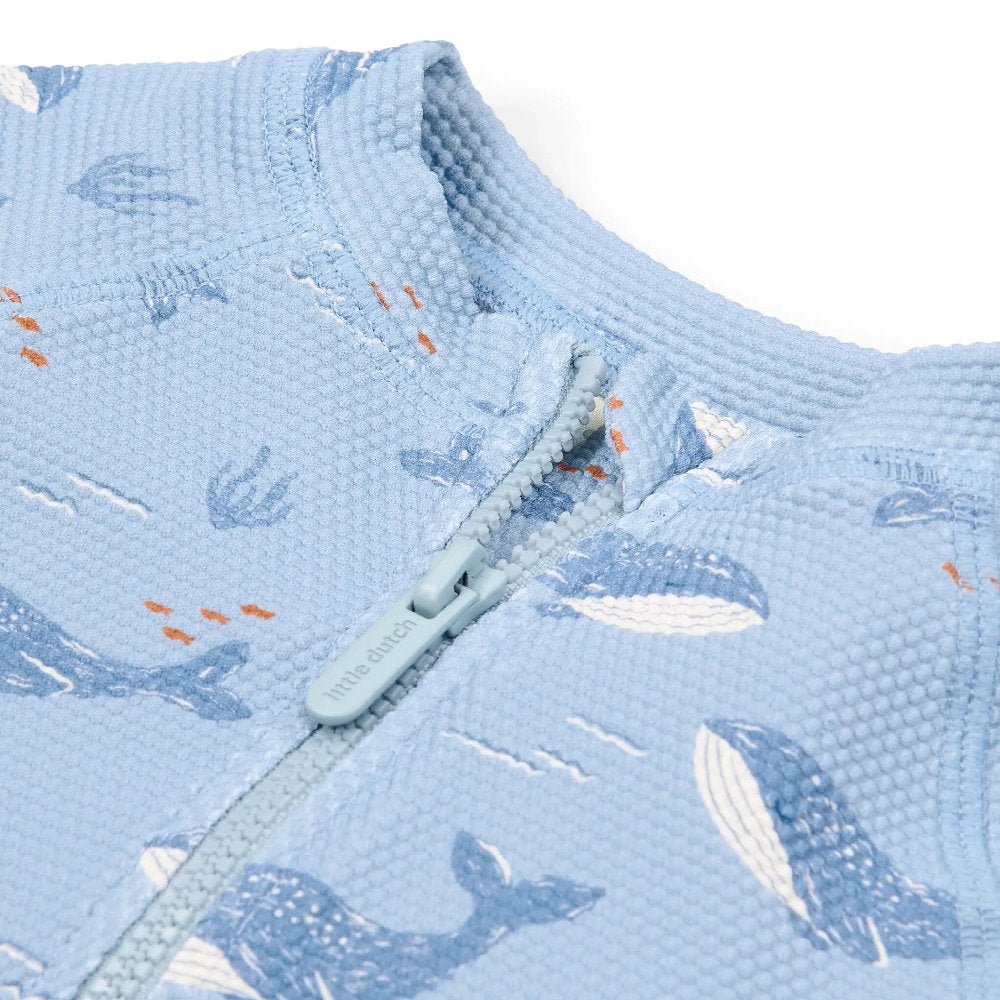 Maglietta da Bagno a Maniche Corte 'Ocean Splash' (Protezione UPF40+ e Zip)
