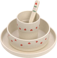 Set piatti 4 pezzi - Ciotola, piatto,bicchiere e cucchiaio