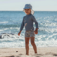Costume da Bagno 'Ocean Blue Stripes' (Tessuto a Costine Tinto in Filo)