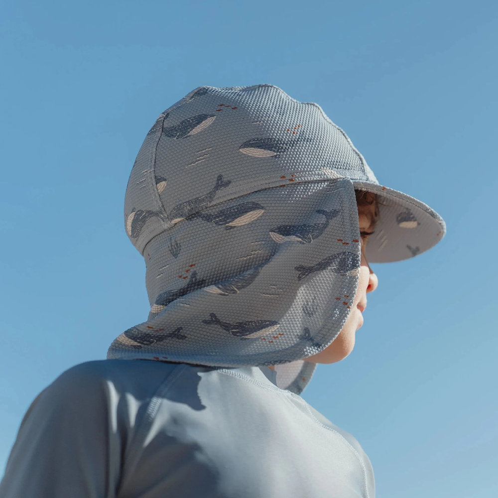 Cappellino Parasole da Bagno 'Ocean Splash' (Protezione UPF40+ e Coprinuca)