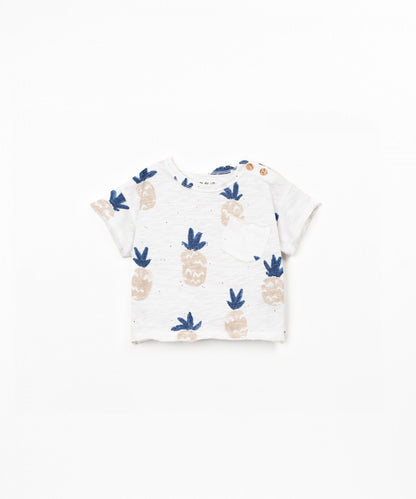 T-SHIRT DI MAGLIA FIAMMA CON STAMPA