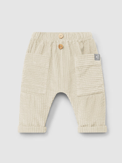 Pantaloni pull-up in velluto a coste 100% cotone biologico