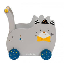 Carrello Primi passi con portagiochi - Gatto
