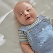 Body maniche corte in cotone bio - Blue Stripes