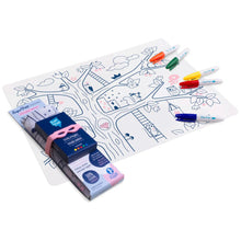 Tovaglietta in silicone da colorare con 5 pennarelli - 40x30cm