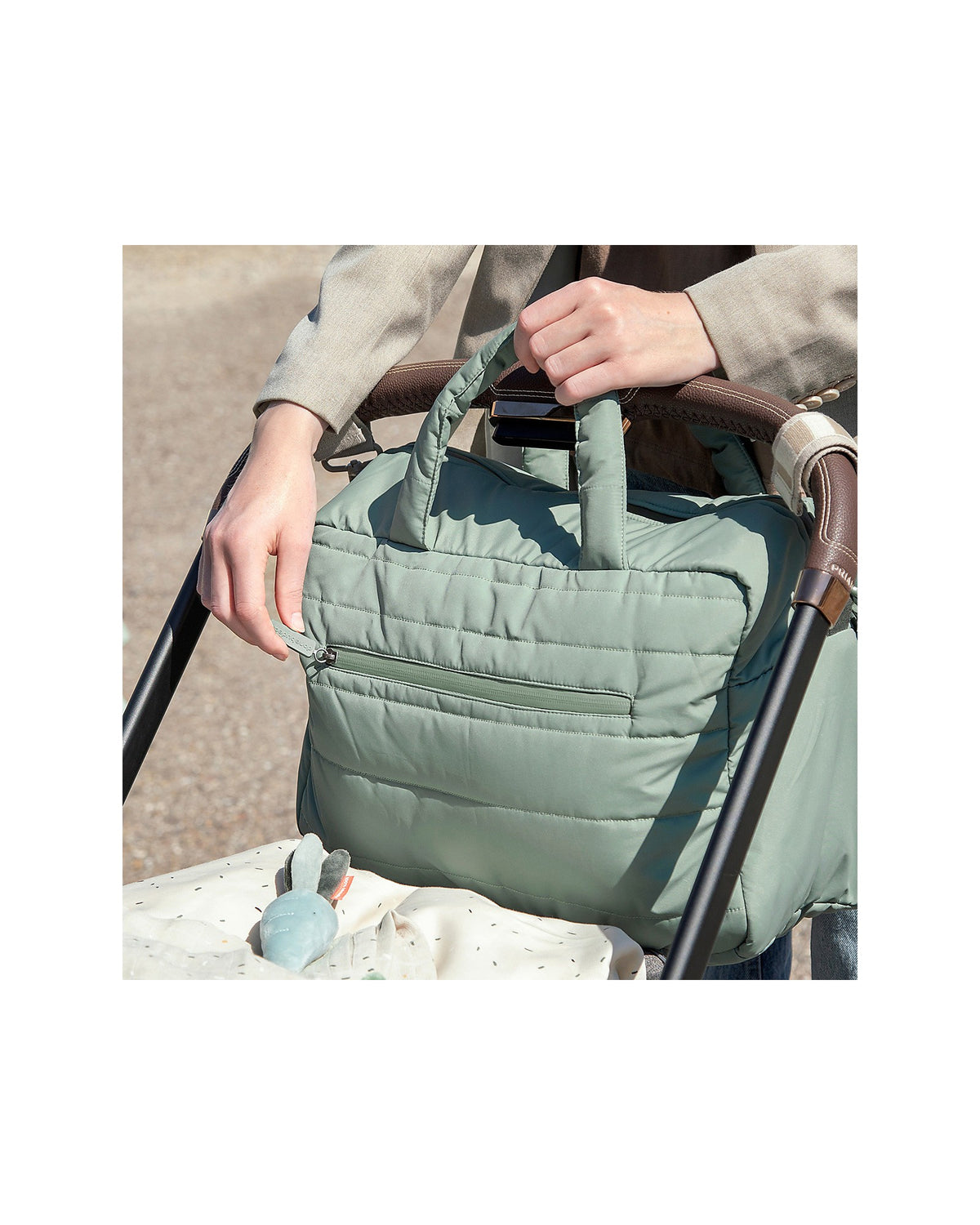 Borsa Cambio Trapuntata con Fasciatoio Portatile - in Poliestere Riciclato
