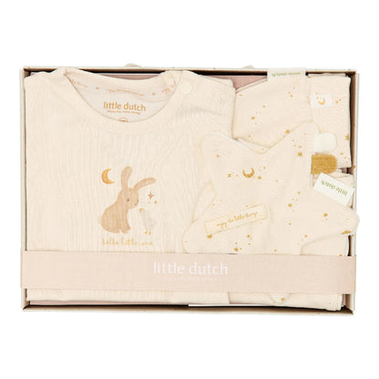 Set Regalo Nascita 4 Pezzi in Cotone Biologico - Color Crema