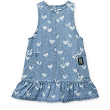 Abito con volant in denim stampato Angelica - 100% Cotone