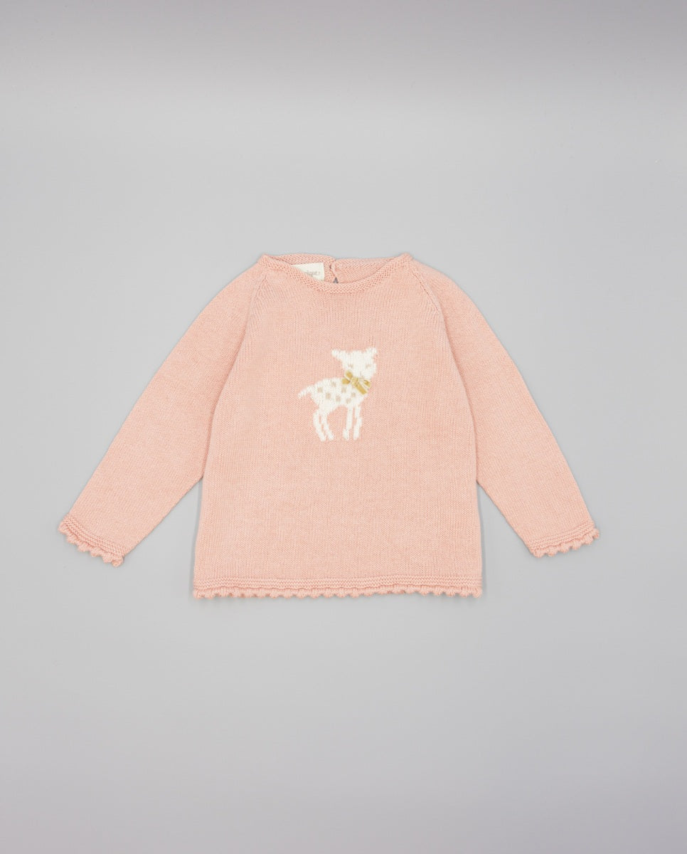 Maglioncino in maglia con cervo