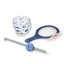 Gioco Cora set da pesca al Granchio: Canna, Retino e Secchiello Trasparente