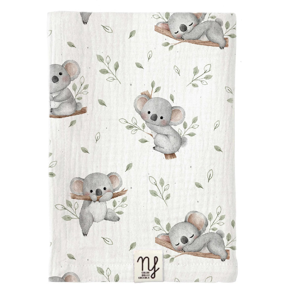 Mussola per neonato in doppia garza di Cotone (Multiuso e Made in Italy) - 90x65cm