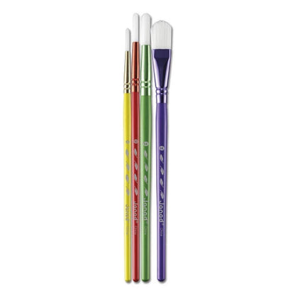Set 4 Pennelli Ergonomici per Bambini in Legno 'Colo' (Rotondi e Piatto)