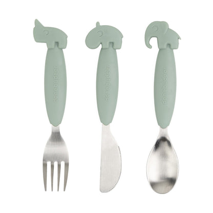 Set 3 posate anti-scivolo - acciaio inossidabile