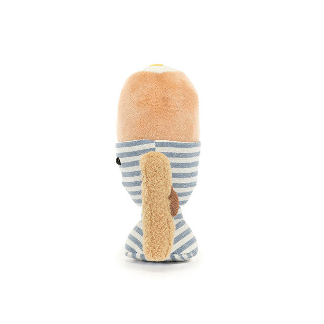 Peluche morbido uovo alla coque e biscotto