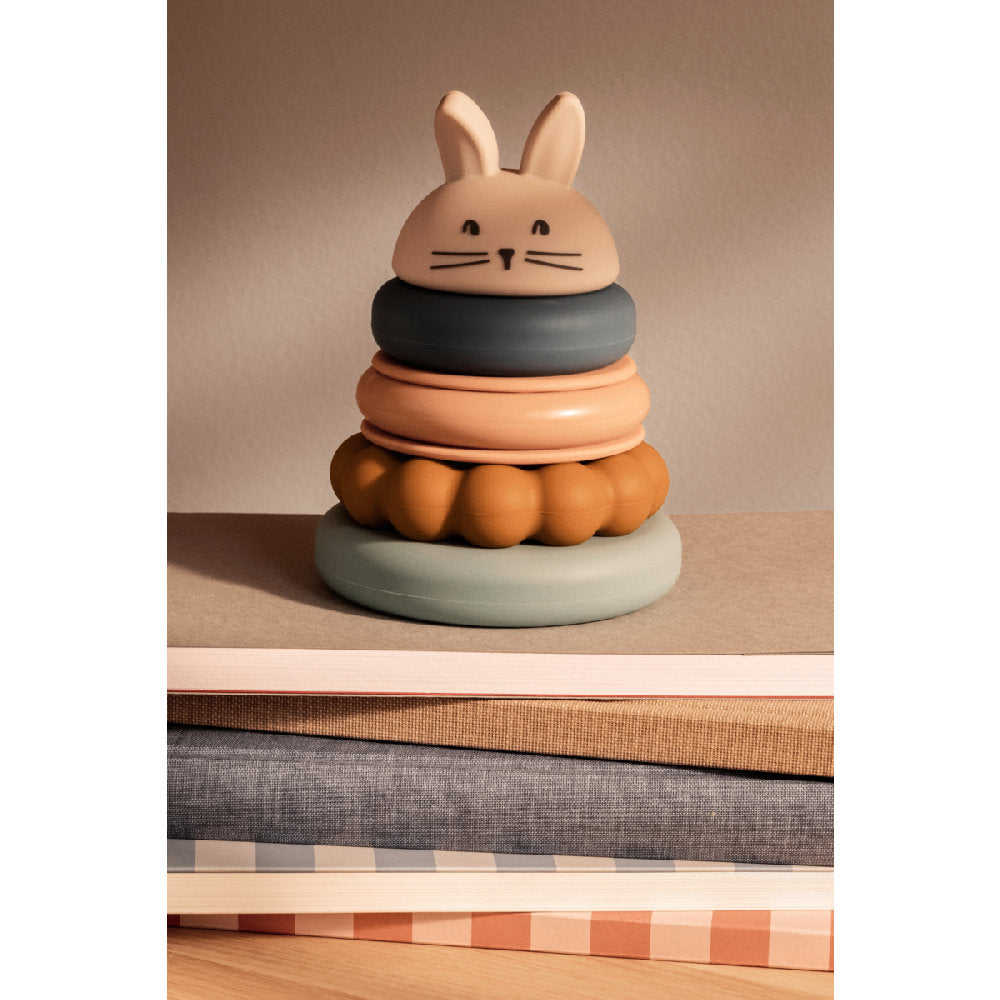 Torre da Impilare in Silicone con Sonaglio 'Donata' Liewood (12+ Mesi)