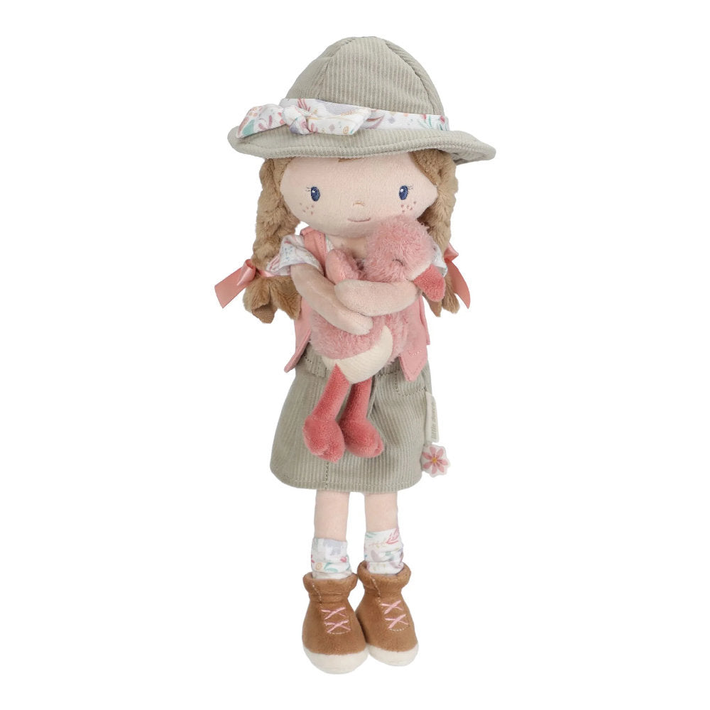 Peluche Bambola di Stoffa 'Rosa Safari' Little Dutch con Fenicottero (35 cm)
