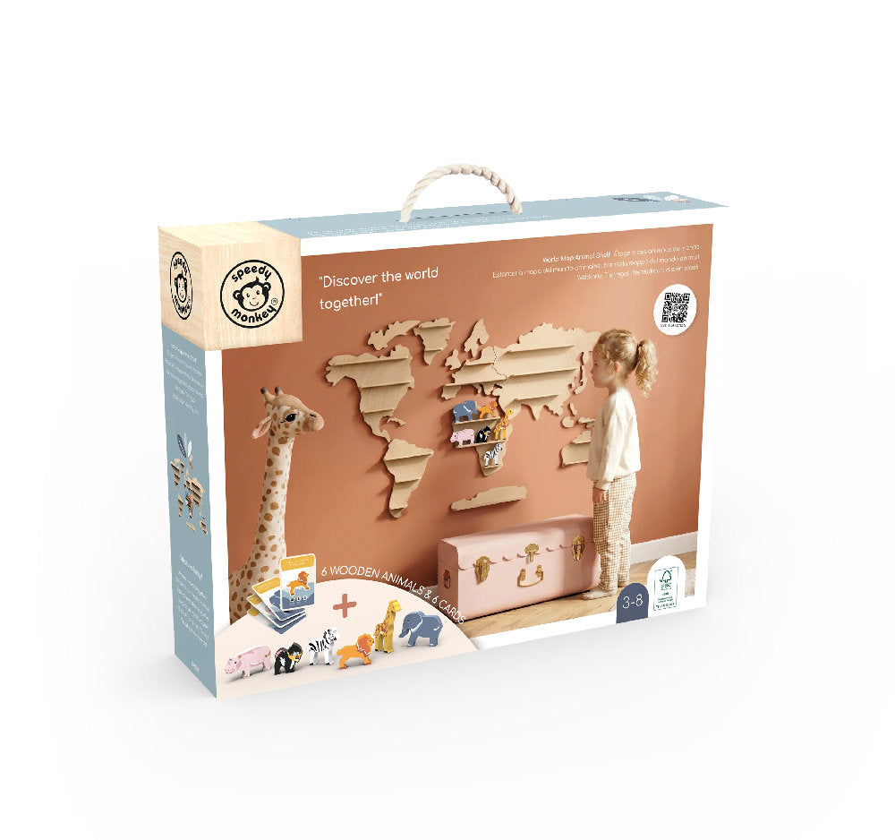 Mappamondo Scaffale Espositore in Legno con Figures 'Global Animal Collection' (3+ Anni)