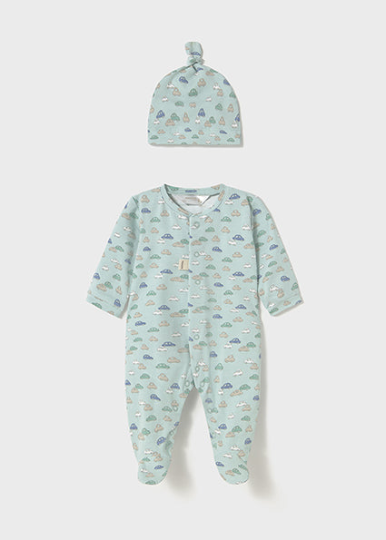 Pagliaccetto lungo neonato con cappello
